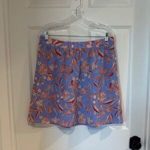 LOFT Blue and Red Floral Women's Skort